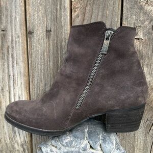 Paul Green Allison Suede Boot Gray Taupe Brown 4.5